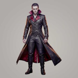 Men's Gothic Leather Coat and Pant Set