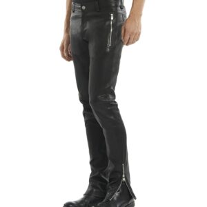Men Leather Biker Pant