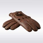 Men's Vintage Brown Leather Driving Gloves Classic Retro Style