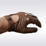 Men's Vintage Brown Leather Driving Gloves Classic Retro Style - Image 2