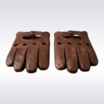 Men's Vintage Brown Leather Driving Gloves Classic Retro Style - Image 3