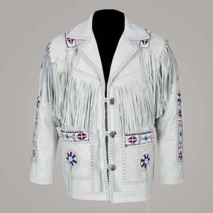 Men's Western Cowboy Fringe Leather Jacket