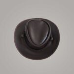Handmade Black Leather Outback Hat with Braided Band for Men and Women - Image 3