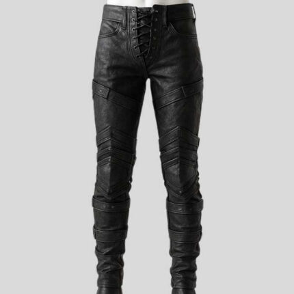 Men's Handmade Black Leather Warrior Pants