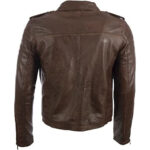 Men’s Asymmetric Zip Fashion Leather Biker Jacket - Image 2