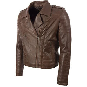 Men?s Asymmetric Zip Fashion Leather Biker Jacket