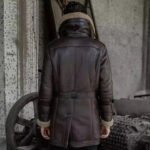 Men's B3 Aviator Flight Jacket Shearling Fur Long Coat - Image 2