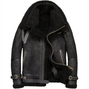 Men?s B3 Aviator Flight Shearling Bomber Jacket