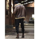 Men's B3 Flight Aviator Shearling Sheepskin Leather Jacket - Image 2