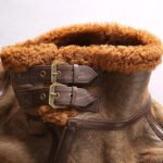 Men's B3 Military Sheepskin Shearling Bomber Jacket - Image 5