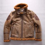 Men's B3 Military Sheepskin Shearling Bomber Jacket - Image 3