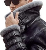 Men's B3 RAF Aviator Bomber Shearling Leather Jacket - Image 3
