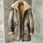Men's B3 RAF Sheepskin Shearling Leather Long Coat Flight Jacket - Image 2