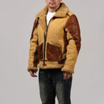 Men's B3 Shearling Fur Casual Leather Bomber Retro Jacket Coat - Image 2