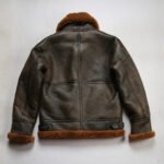 Men's B3 Sheepskin Shearling Bomber Genuine Leather Jacket - Image 2