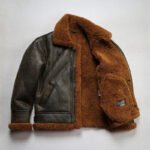 Men's B3 Sheepskin Shearling Bomber Genuine Leather Jacket - Image 3