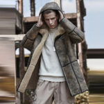 Men's B7 RAF Hooded Sheepskin Fur Shearling Coat Aviator Flight Jacket - Image 3