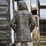 Men's B7 RAF Hooded Sheepskin Fur Shearling Coat Aviator Flight Jacket - Image 2