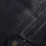 Men's Black Aviator Sheepskin Moto Shearling Leather Jacket - Image 5