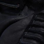 Men's Black Aviator Sheepskin Moto Shearling Leather Jacket - Image 4