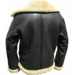 Men's Black B3 RAF Aviator Bomber Pilot Flight Shearling Sheepskin Jacket - Image 2