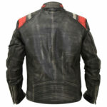 Men's Black Leather Cafe Racer Vintage Retro Distressed Jacket - Image 4