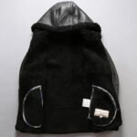 Men's Black Shearling Sheepskin Fur Hooded Coat - Image 3