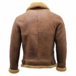 Men's Brown B3 Sheepskin Flying Aviator Jacket - Image 2