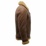 Men's Brown B3 Sheepskin Flying Aviator Jacket - Image 4