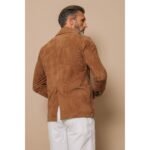 Men's Brown Field Leather Jacket in Pure Suede - Image 2