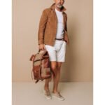Men's Brown Field Leather Jacket in Pure Suede - Image 4