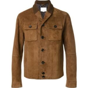 Men's Brown Suede Cafe Racer Jacket