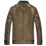 Men's Brown Leather Shearling Aviator Jacket - Image 2