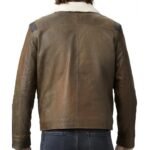 Mens Classic Leather Shearling Bomber jacket - Image 2