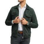Men's Classic Western Style Suede Trucker Jacket - Image 2