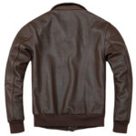 Men's Dark Brown A2 Flight Jacket - Leather Aviator Bomber Coat - Image 2