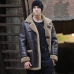 Men's Dark Brown Sheepskin Fur Shearling Leather Coat