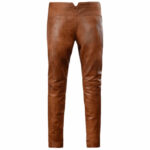 Men's Distressed Brown Leather Pant - Image 3