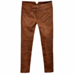 Men's Distressed Brown Leather Pant - Image 4