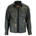 Men's Distressed Leather Shirt