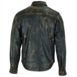 Men's Distressed Leather Shirt - Image 2