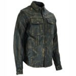 Men's Distressed Leather Shirt - Image 3