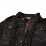 Men's Distressed Leather Trucker Jacket - Image 4