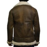 Men's Flying Bomber Sheepskin Leather Shearling Aviator Jacket - Image 2