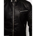 Men's Genuine Lambskin Leather Motorcycle Slim fit Biker Jacket - Image 3