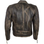 Men's Genuine Leather Belted Biker Jacket in Vintage Style - Image 2