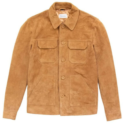 Men's Genuine Suede Leather Trucker Jacket