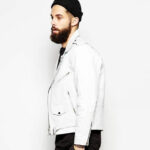 New Men's Slim-fit Genuine Lambskin Leather Motorcycle Jacket - Image 3