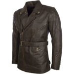 Men's Real Cowhide Leather Belted Motorbike Coat - Image 2