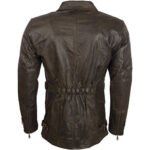 Men's Real Cowhide Leather Belted Motorbike Coat - Image 3